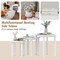 White Wood Nesting Tables Set 3PCS Space-Saving Farmhouse Side Tables